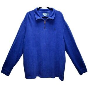 Polo by Ralph Lauren Men's Royal Blue Zip Up Sweater